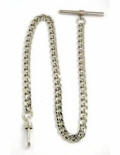 Rhodium Plated over Stainless Steel Pocket Watch Chain 14 inch length