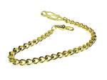Pocket Watch Chain with Belt Hook - Pocket Watch Chain - 14K Yellow Gold over Stainless Steel 8 inches